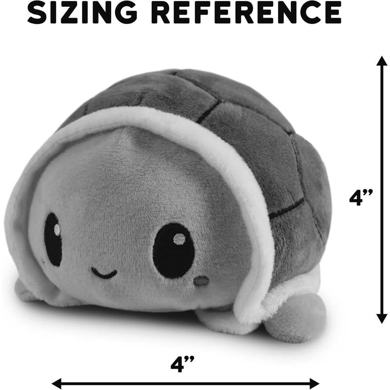 TeeTurtle - The Original Reversible Turtle Plushie - Green - Cute Sensory Fidget Stuffed Animals That Show Your Mood 4 inch