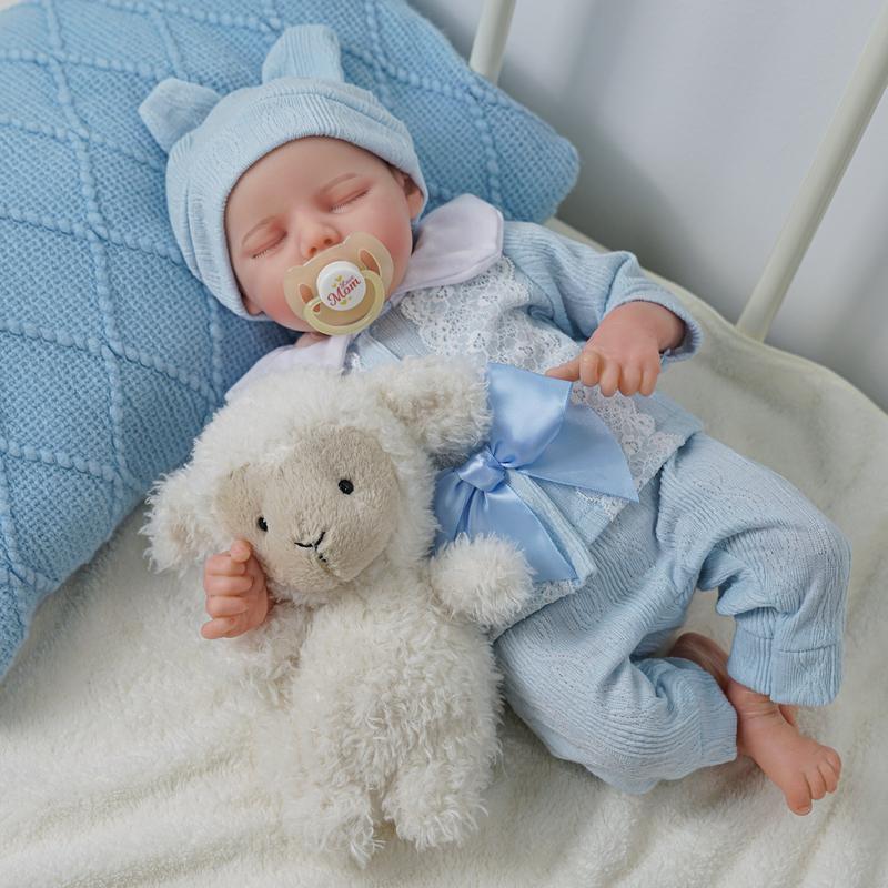 BABESIDE Lifelike Reborn Baby Dolls Boys - 17-Inch Baby Soft Body Realistic-Newborn Baby Dolls Body Poseable Real Life Baby Dolls with Feeding Kit Gift Box for Kids Age 3+