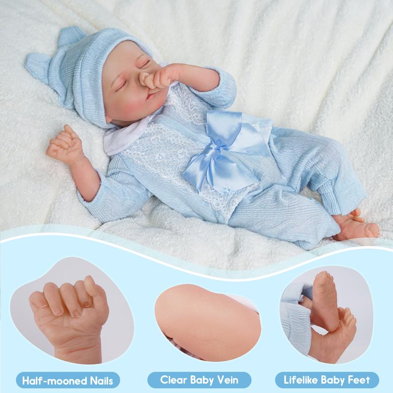 BABESIDE Lifelike Reborn Baby Dolls Boys - 17-Inch Baby Soft Body Realistic-Newborn Baby Dolls Body Poseable Real Life Baby Dolls with Feeding Kit Gift Box for Kids Age 3+