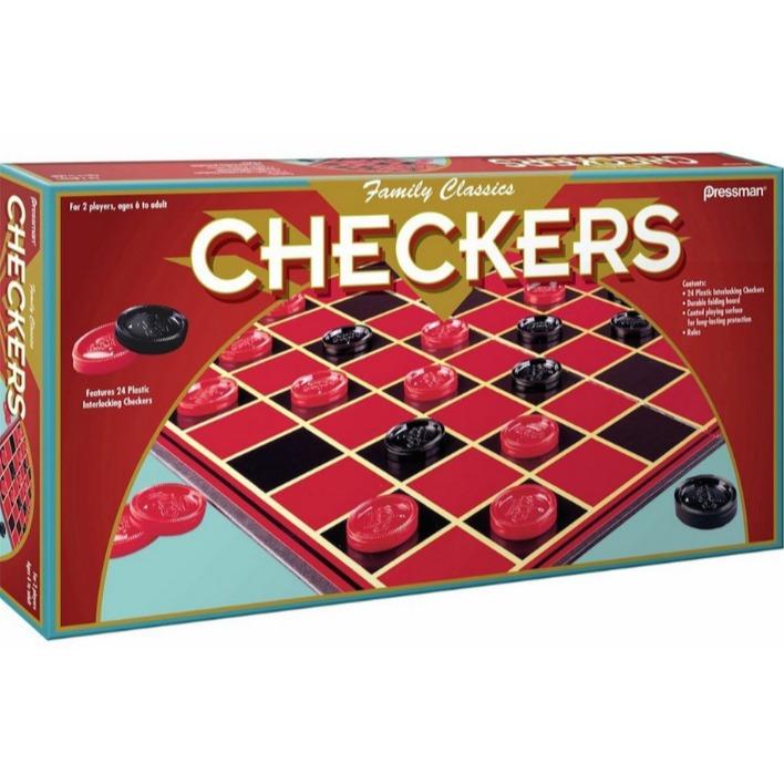 Pressman Checkers -- Classic Game With Folding Board and Interlocking Checkers ,5