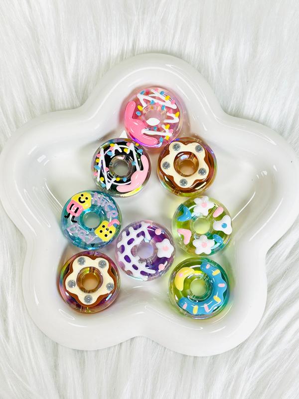 Hand Painting Donuts with straight Hole Beads-Random Color