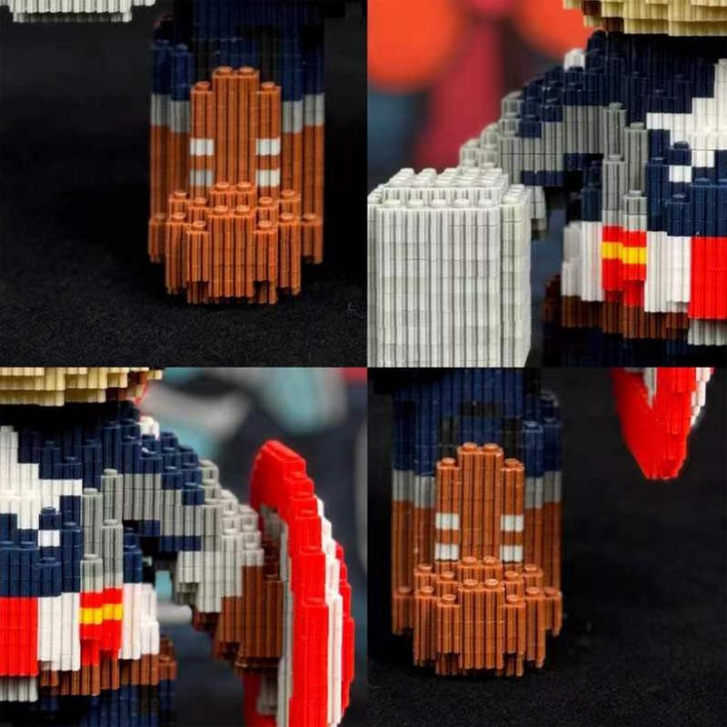 Spider Bear+Captain Bear - Multi Color Compressed Link Small Building Blocks Series