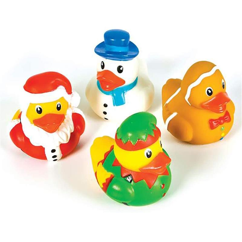 Christmas Holiday Rubber Duck Toy Duckies for Kids (12-Pack)