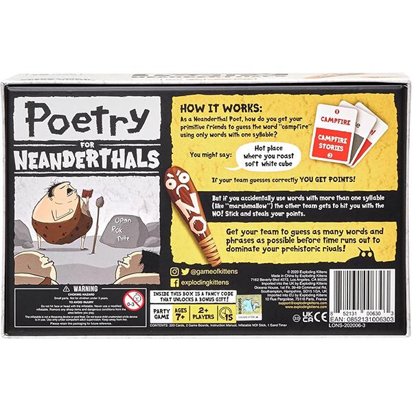 [XMAS DEAL TODAY] Exploding Kittens Presents Poetry for Neanderthals - Family Card Game, Competitive Word Guessing Family Games, Includes 200 cards