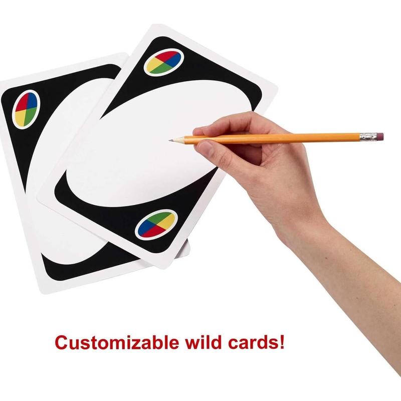 Mattel Games ​Giant UNO Card Game for Kids, Adults & Family Night, Oversized Cards & Customizable Wild Cards for 2 to 10 Players