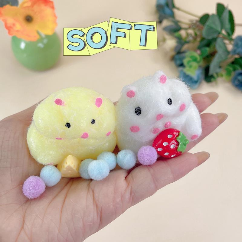 2025 Squishy Hamster  , Cute Soft Venting  ,Stress Relief for Kids Party Favors, Pinch Family, Fidget  Suitable Adults Kids