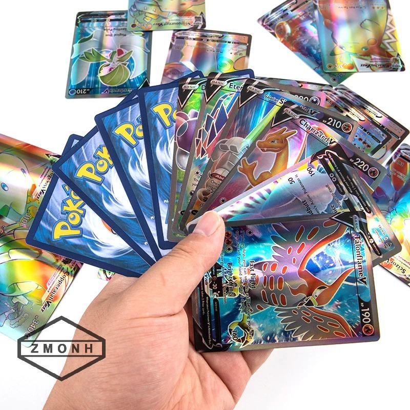 Ready- 100 Pcs Pokemon Trading Card Kartu Pokemon Card Booster Pack - 50VMAX50V