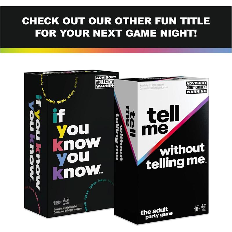 , Tell Me Without Telling Me Viral Adult Party Game for Bachelorette Parties, College, Birthday, Friendsgiving, Gifts for Ages 18+