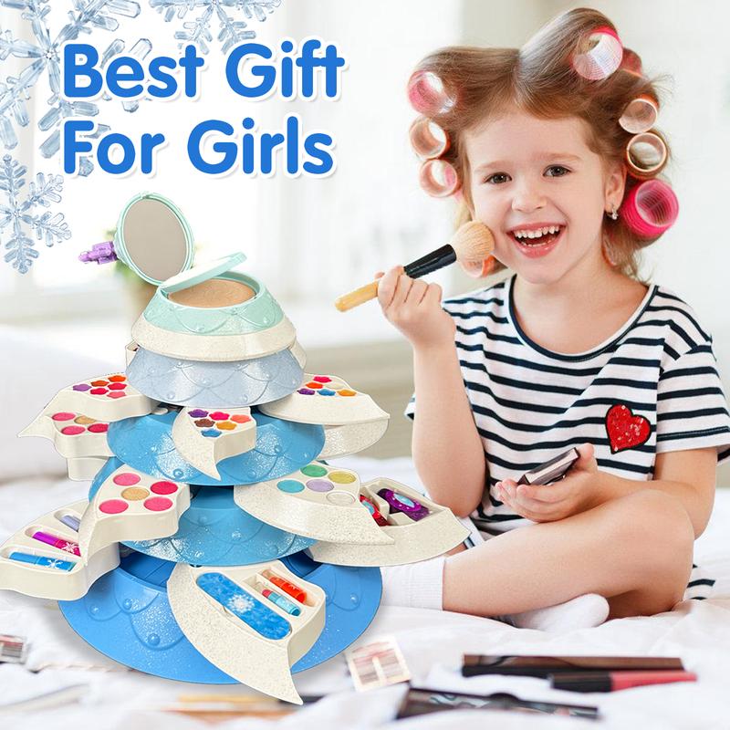 Christmas tree-shaped makeup toy set.