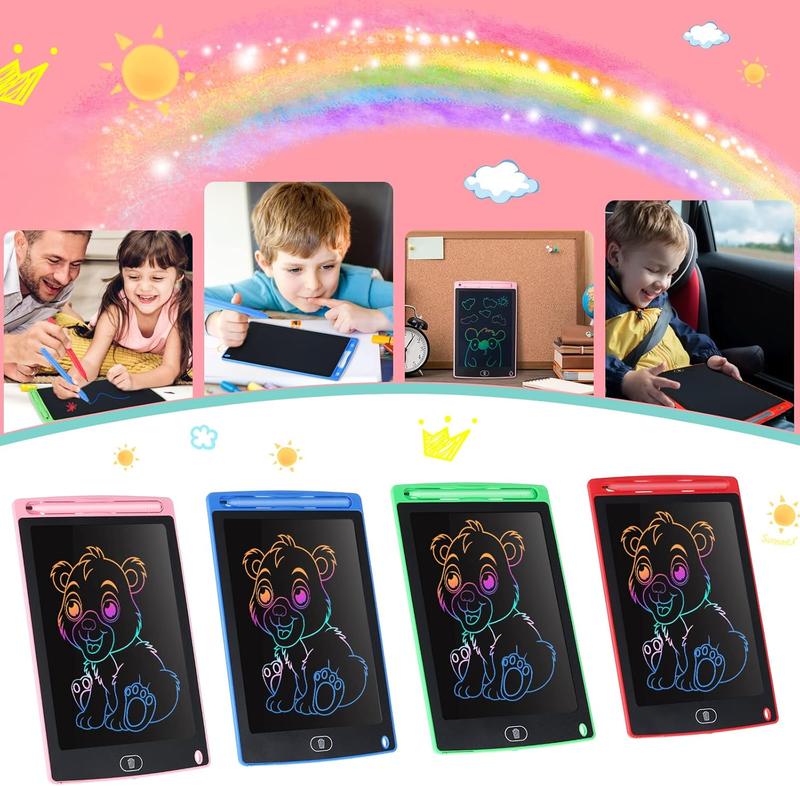 4 count LCD Writing Tablet for  8.5 Inch Doodle Board Drawing Tablet  Toys Gifts LCD Writing Board Electronic Erasable Reusable Writing Drawing Pad(Blue, Red, Green, Pink)