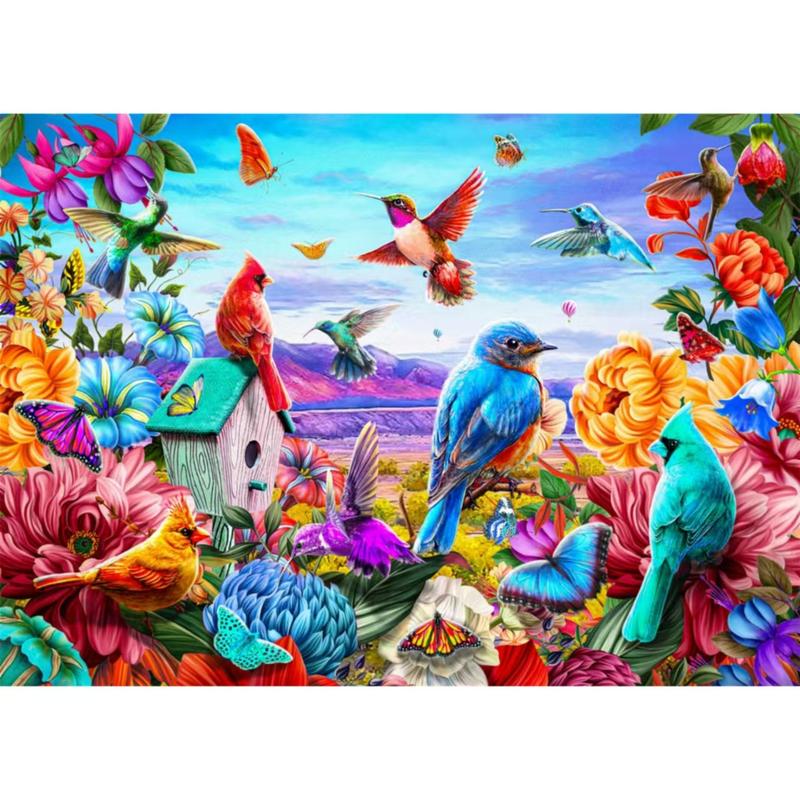 Hummingbird Garden -1000 Piece Jigsaw Puzzle -Christmas  Puzzles Interlock Perfectly No Dust, Party Toy Gift for Kids Parents,Suitable for home decoration