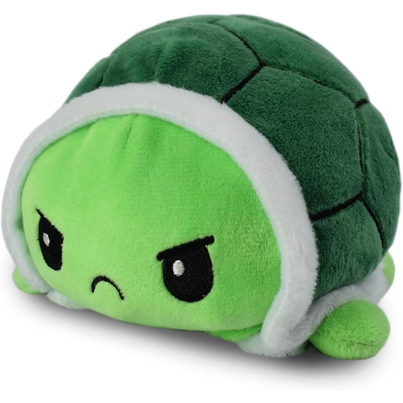 TeeTurtle - The Original Reversible Turtle Plushie - Green - Cute Sensory Fidget Stuffed Animals That Show Your Mood 4 inch