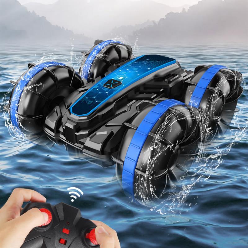 Remote Control Waterproof Car Toy, 1 Set Double-sided Stunt Remote Control Water Vehicle, USB Rechargeable Remote Control Car Toy For Boys & Girls