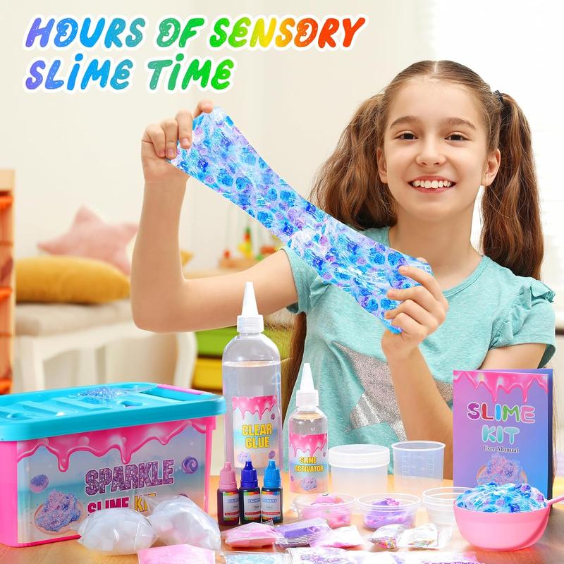 Slime Kit Confetti Slime, Glimmer Crunchy Slime, Foam Slime, Jelly Cubes Slime, Stress Relief Toys, Party Favors for Kids