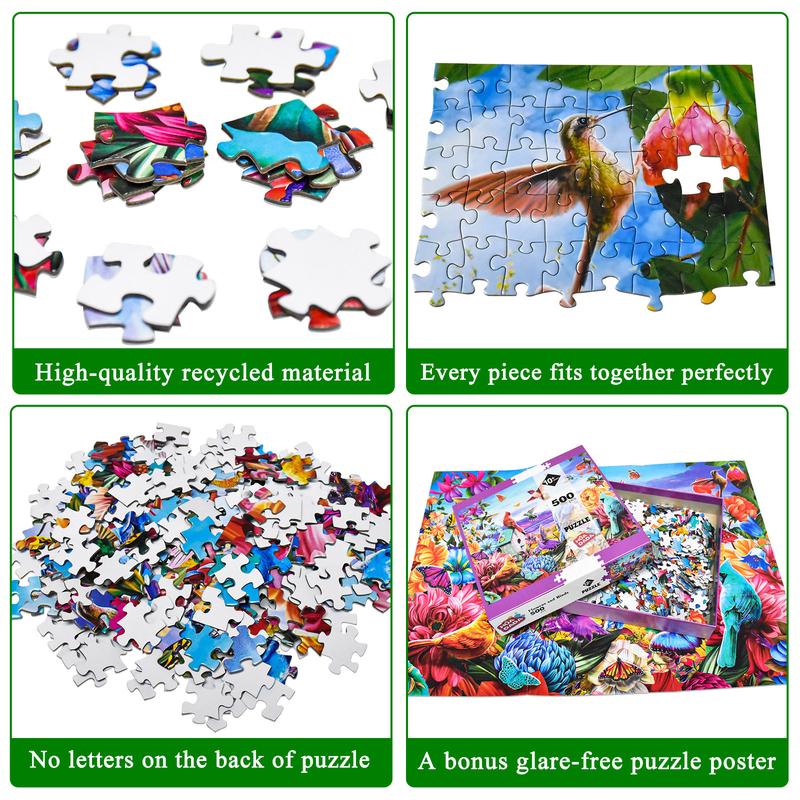 Hummingbird Garden -1000 Piece Jigsaw Puzzle -Christmas  Puzzles Interlock Perfectly No Dust, Party Toy Gift for Kids Parents,Suitable for home decoration