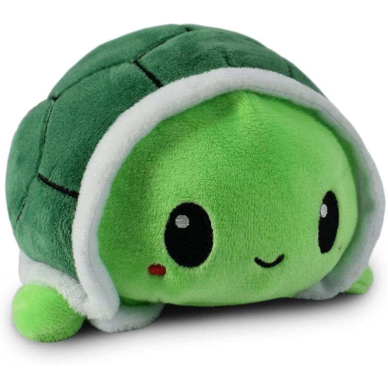 TeeTurtle - The Original Reversible Turtle Plushie - Green - Cute Sensory Fidget Stuffed Animals That Show Your Mood 4 inch