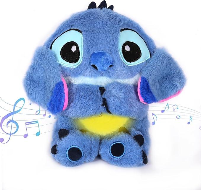 Stit-ch Anxiety Relief Stuffed Animals with Sensory Details Music Lights & Rhythmic Breathing Motions for Calm & Comfort (Blue)