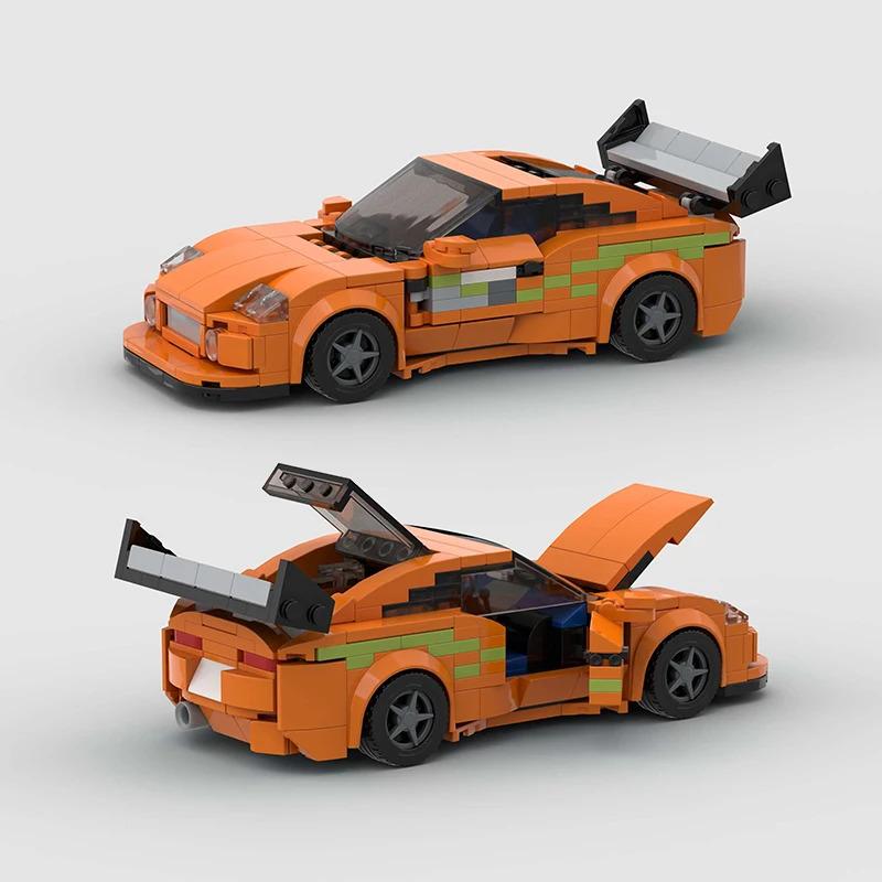 MOC F1 City Speed Champion Sports Racing Car Building Blocks Brick R34 RX-7 Vehicle Supercar Fast & Furious MK4 Supra Kids Toys gift