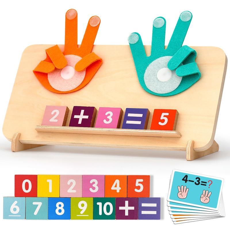 Educational Math Manipulatives Number Counting Blocks, 1 Set Finger Counting Math Montessori Toys for Boys and Girls, Birthday Gifts,Christmas gift