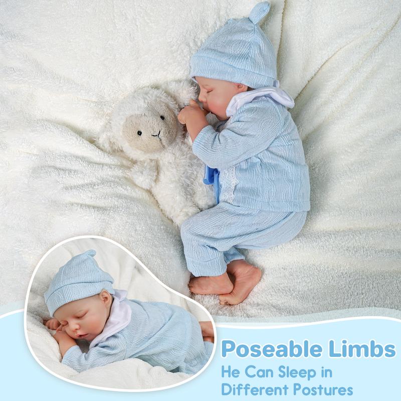 BABESIDE Lifelike Reborn Baby Dolls Boys - 17-Inch Baby Soft Body Realistic-Newborn Baby Dolls Body Poseable Real Life Baby Dolls with Feeding Kit Gift Box for Kids Age 3+