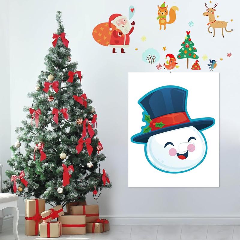 Christmas Games - Pin The Nose on The Snowman, 32 Players Kids Fun Game - Christmas Pin The Tail on The Snowman Game - Christmas Games for Kids Girls Boys -Snowman-02