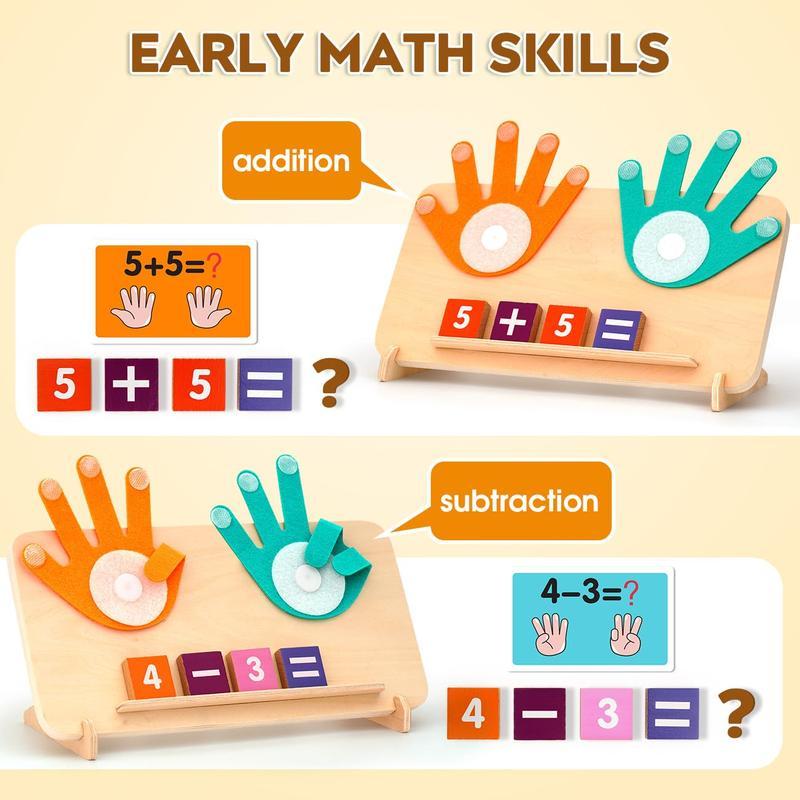 Educational Math Manipulatives Number Counting Blocks, 1 Set Finger Counting Math Montessori Toys for Boys and Girls, Birthday Gifts,Christmas gift