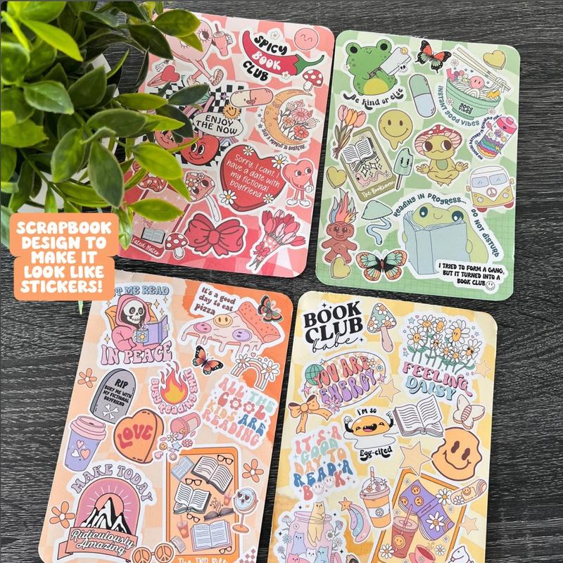 Scrapbook Sticker Kindle Inserts - Cardstock Inserts for Clear Case Covers | Oasis Covers | Paperwhite Accessory Skins | Decoration Gifts for Readers | Basic Reading Accessories | Paper Insert | Booktok | Book Lover