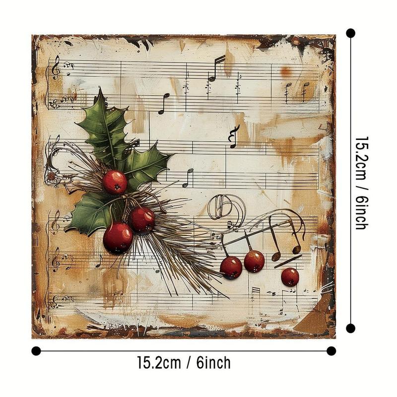 Christmas Vintage Sheet Music Scrapbook Paper, 12pcs set 6x6 Inch Scrapbook Paper, DIY Cards, Origami, and Junk Journals