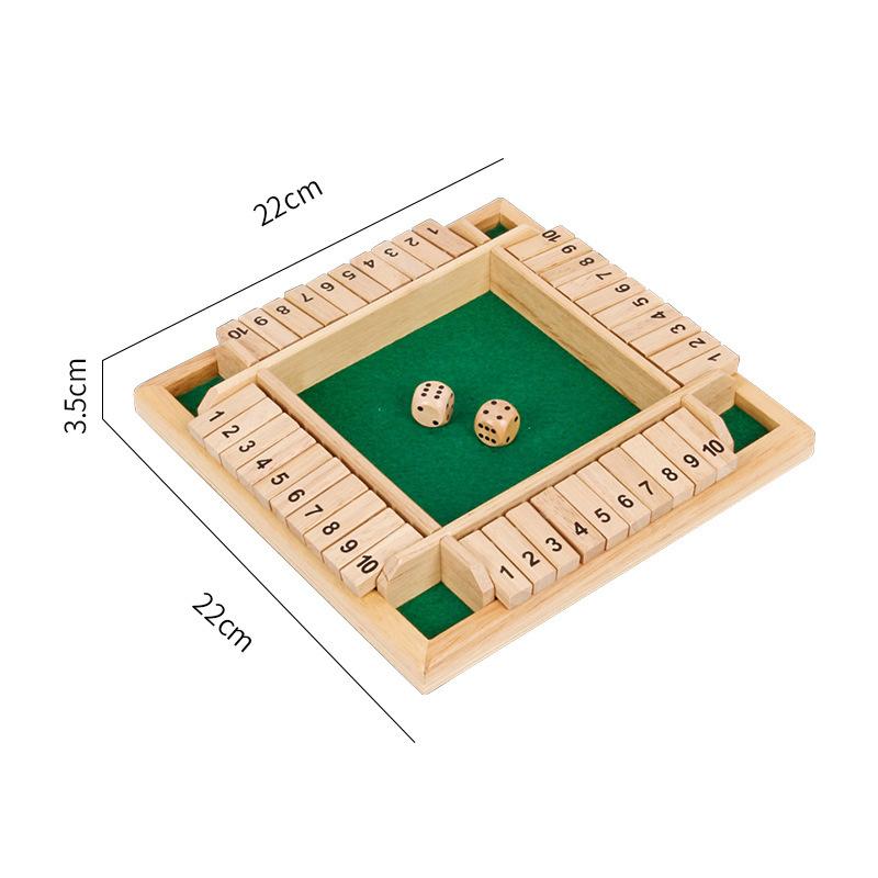 Shut The Box Game 12 Numbers, Shut The Box Dice Game Wooden Board Table Close The Box 2-4 Player 2 Dices Classics Close The Box Board Game for Adults Kids, Family Classroom Home or Bar,Family math games for all ages