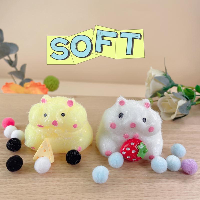 2025 Squishy Hamster  , Cute Soft Venting  ,Stress Relief for Kids Party Favors, Pinch Family, Fidget  Suitable Adults Kids