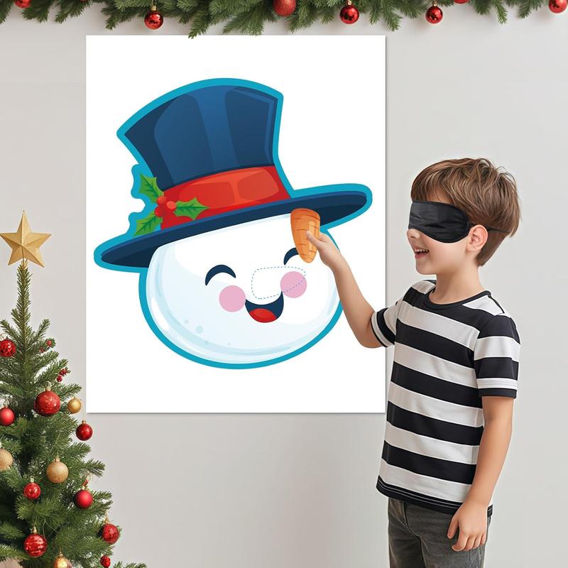 Christmas Games - Pin The Nose on The Snowman, 32 Players Kids Fun Game - Christmas Pin The Tail on The Snowman Game - Christmas Games for Kids Girls Boys -Snowman-02