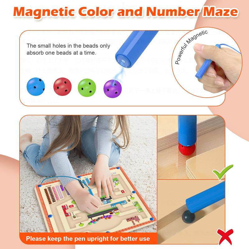 Magnetic Color and Number Maze，Magnetic Alphabet Maze, Educational Toys,Valentines Day Gifts magnet counting