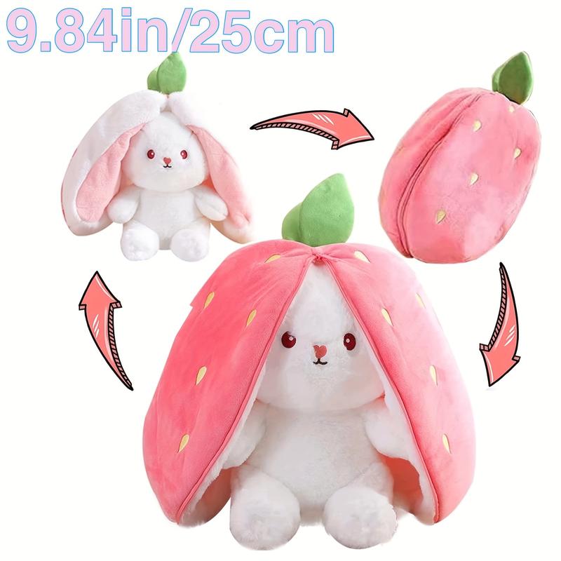 Easter Gift  Christmas gift  Strawberry Bunny  Radish Rabbit Small Bolster Pillow