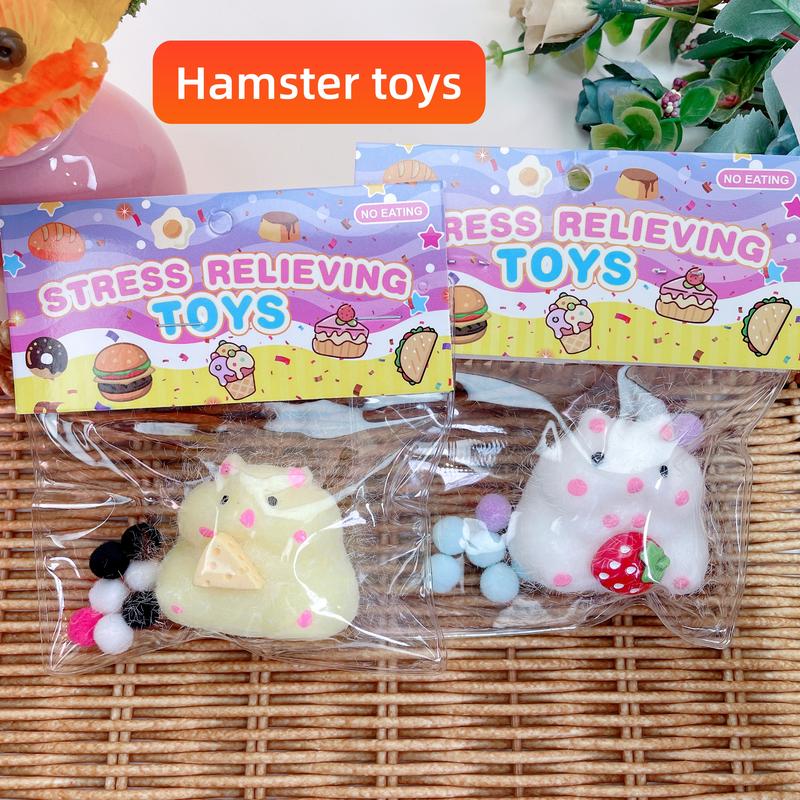 2025 Squishy Hamster  , Cute Soft Venting  ,Stress Relief for Kids Party Favors, Pinch Family, Fidget  Suitable Adults Kids