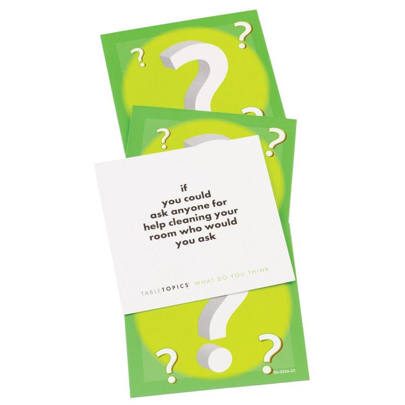 TableTopics - What Do You Think? 40 Fun Question Game Cards - Get to Know You Cards, Conversation Cards, & Conversation Starters for Families - Perfect for Family Dinner, Game Night, & More