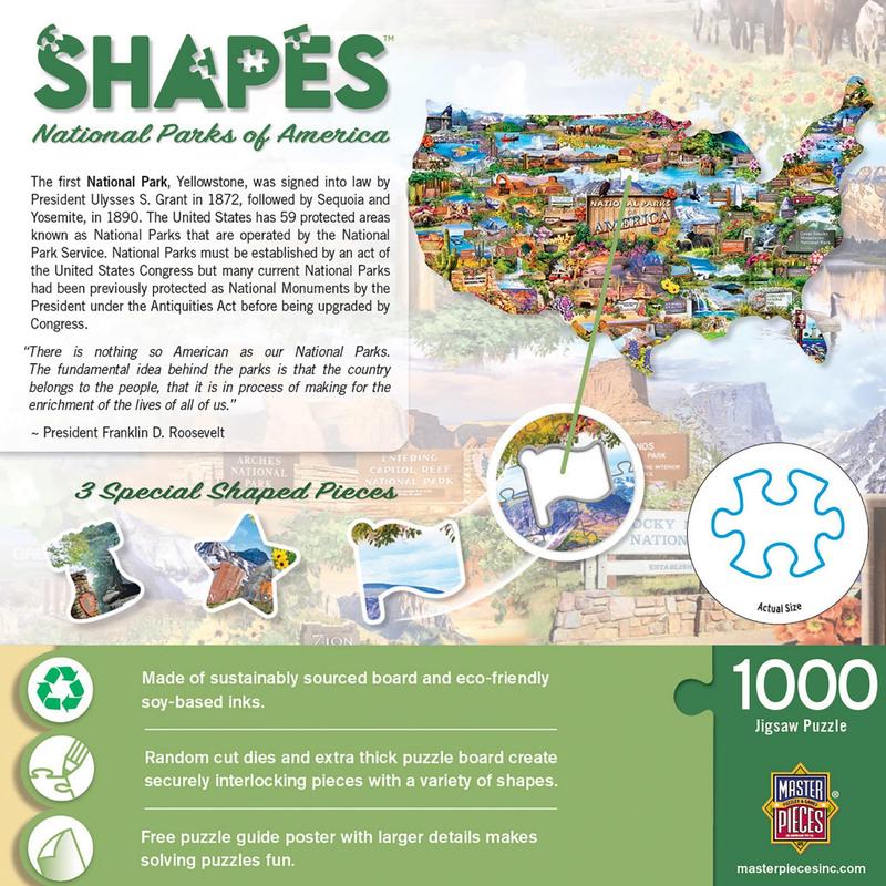 MasterPieces - National Parks of America 1000 Piece Shaped Jigsaw Puzzle