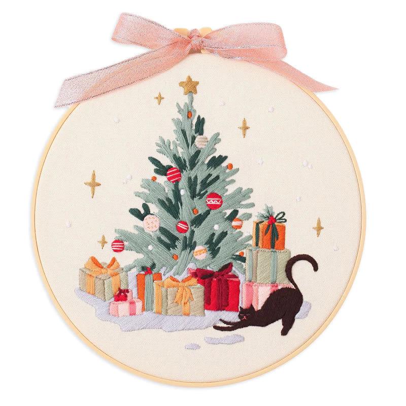 Christmas Embroidery Kit, Adult DIY Cross Stitch Kit, Embroidery Kit for Beginners, Adult Christmas Embroidery Beginners