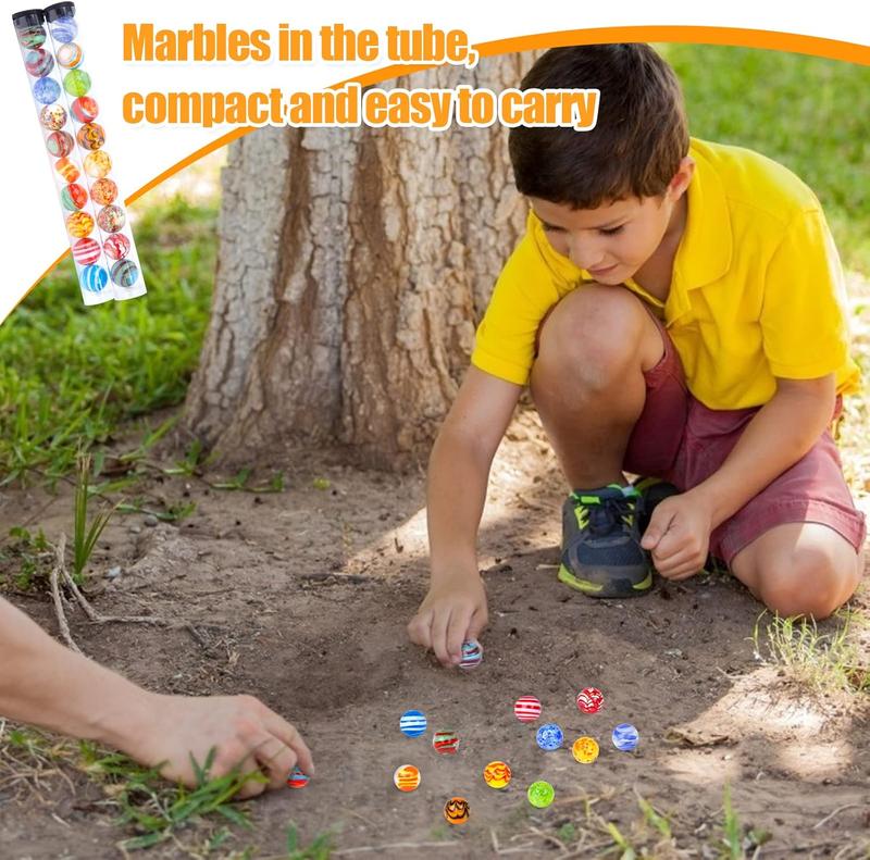 20 count Handmade Glass Marbles, Colorful Round Marbles 16mm 0.6inch Unique Marlbes for Kids Marble Game Decoration Gift