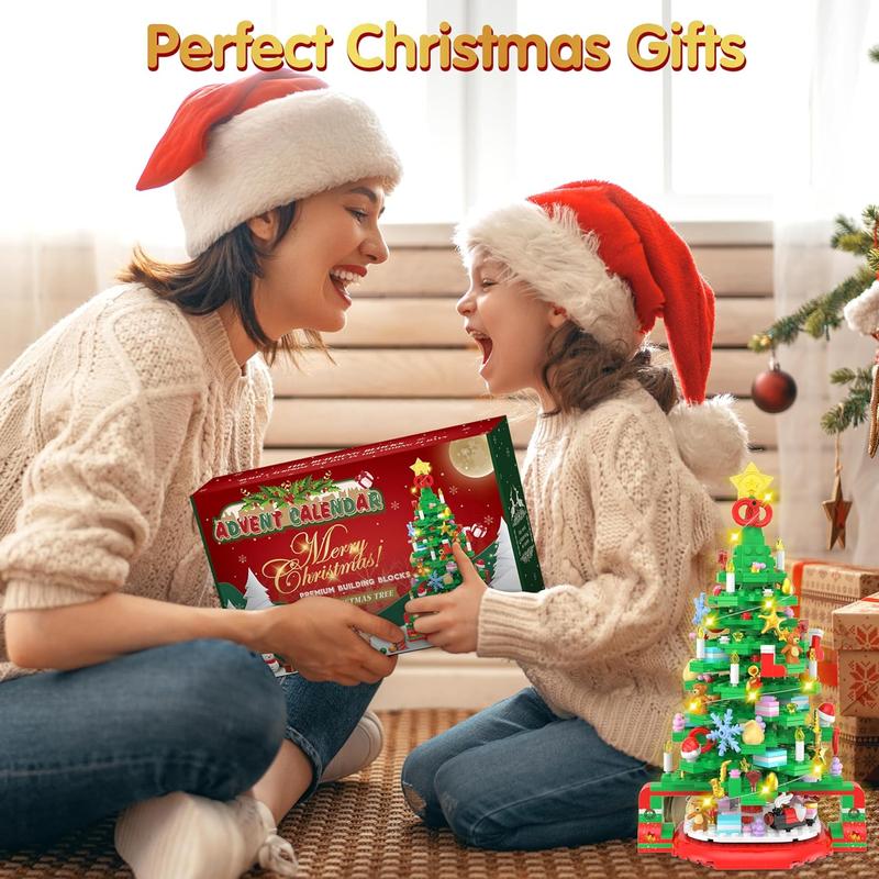 Advent Calendar 2024 Christmas Building Blocks Toys for Kids Girls Boys Adult, 24 Days Christmas Countdown Calendar Surprise Xmas Gift Box, Christmas Party Favors