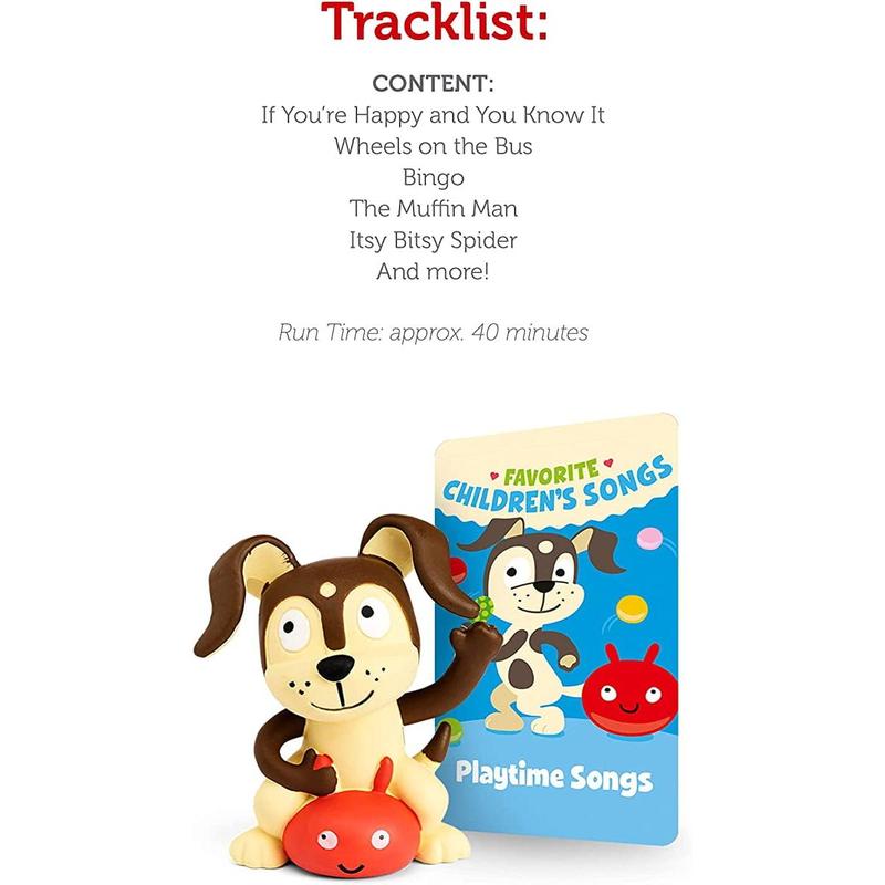 Tonies Playtime Puppy with Playtime Songs, Audio Play Figurine for Portable Speaker, Small, Multicolor, Plastic