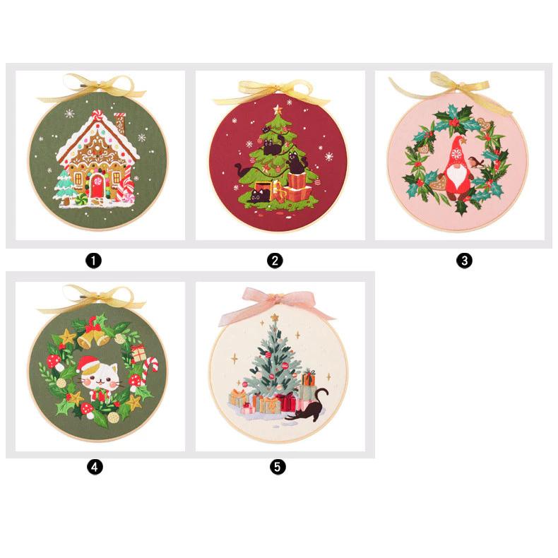 Christmas Embroidery Kit, Adult DIY Cross Stitch Kit, Embroidery Kit for Beginners, Adult Christmas Embroidery Beginners