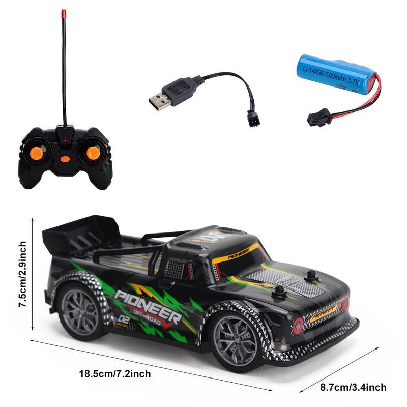 Dual Motor Remote Control Pickup Car Toy, Rechargeable Electric Racing Car Toy with Light, Creative Birthday Gift for Age 14+