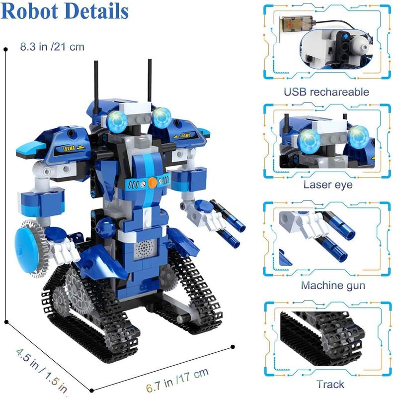 Robot Building Kit for Kids 6-12, Remote & APP Control Robot Build A Robot Toys for Kids 8-12, Robotics Kit Stem Projects for Kids Ages 8-12, Gifts for 8 9 10 11 12 year old boys girls, 405 count