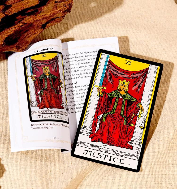 Original Tarot Cards Deck with Guidebook & Linen Bag - Smith Classic Artwork, Traditional Standard Decks, Durable Set for Beginners to Advanced