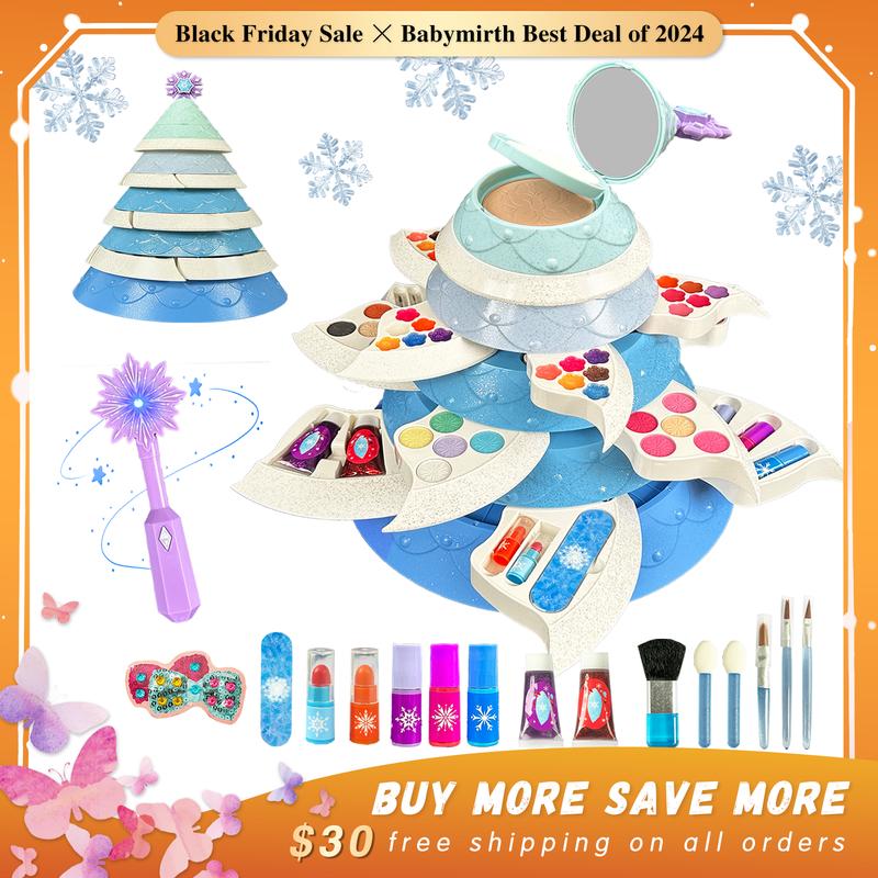 Christmas tree-shaped makeup toy set.