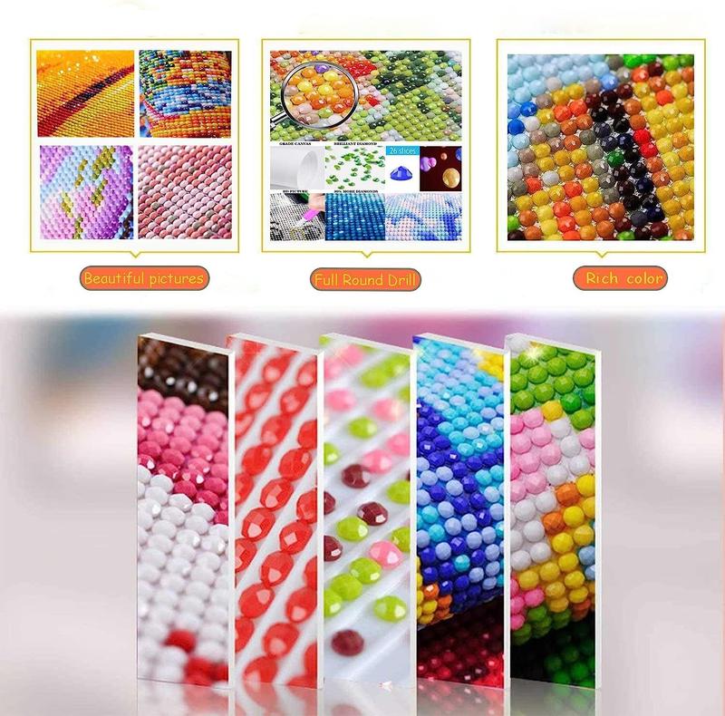 5D Winter Christmas Diamond Painting Kits for Adults Beginners,Winter Christmas Colorful House Diamond Art Kit,DIY Full Round Drill Diamond Dot Gem Art Kits for Adults,Home Wall Decor 13.78x13.78 Inch