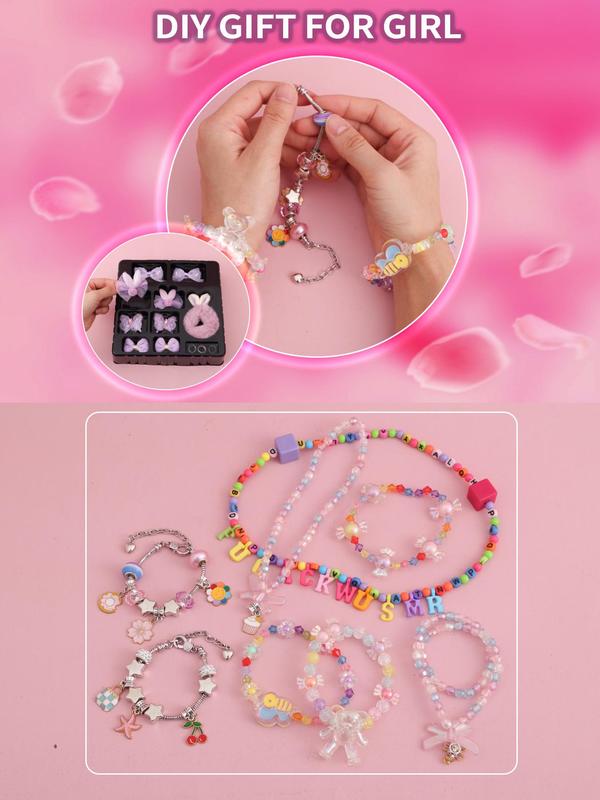 2024 New Style Beaded Letter Diy Beaded Making Kit, Cute Jewelry Making Kit, Diy Jewelry Making Supplies for Bracelet & Necklace Making, Diy Gift for Girl