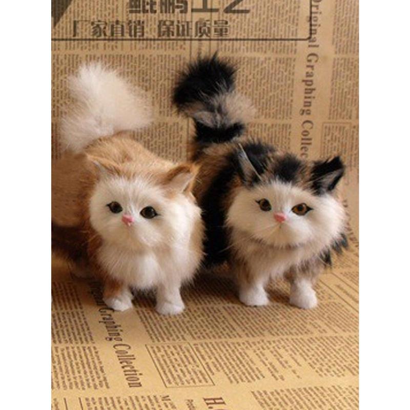 Christmas Gift Realistic Plush Cat Toy, Cute Stuffed Animal Simulation Cat Doll, Cat Figurine for Christmas or Birthday Gift