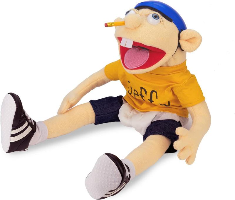 23'' Jeffy Puppet Plush Toy，Cartoon funny mouth puppet toy Jeff，Plush toys are suitable for children of all ages