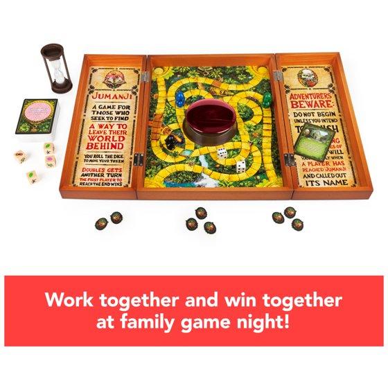 Jumanji The Game Real Wooden Box Edition for Kids and Families Ages 8 and up board game card game